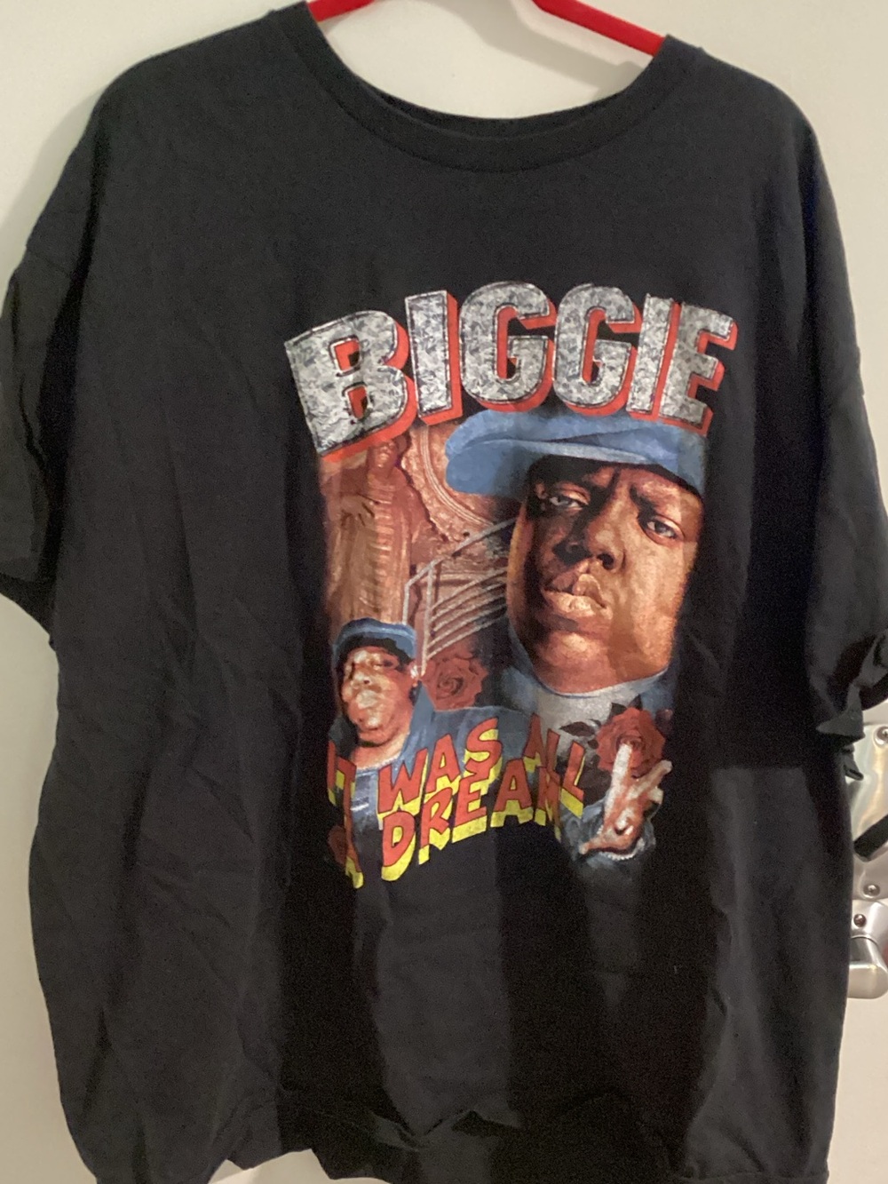 Biggie Graphic Tee in Black with Colorful Print